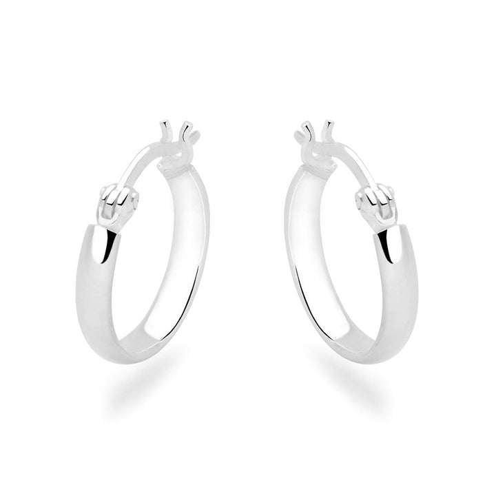 Curvello Silver Hoops (E53901)