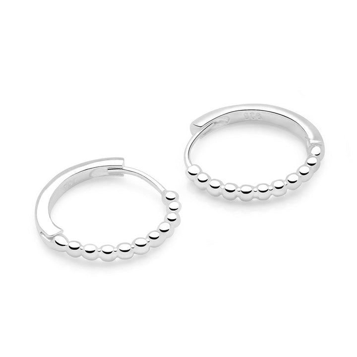 Reversible Silver Huggie Hoops - 16mm (E53931)