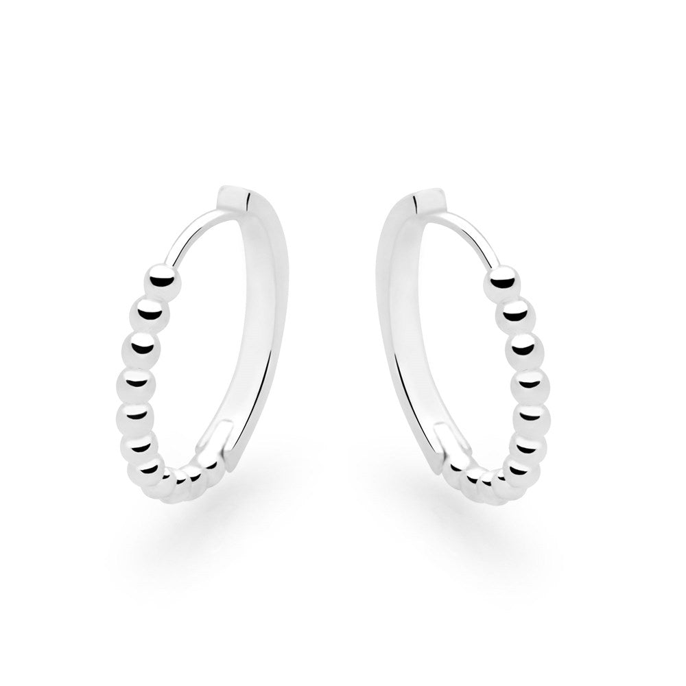 Reversible Silver Huggie Hoops - 16mm (E53931)