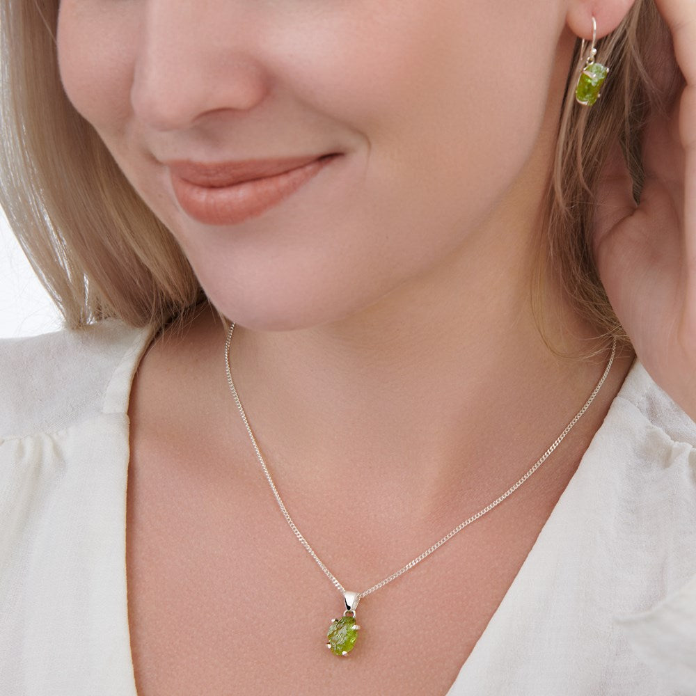 Raw Peridot Earrings (SPE02)