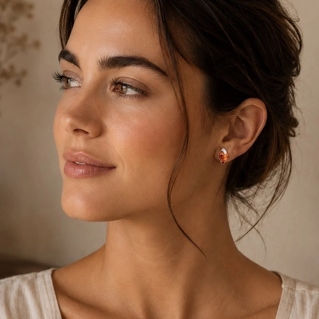 Amber Dew Drop Studs