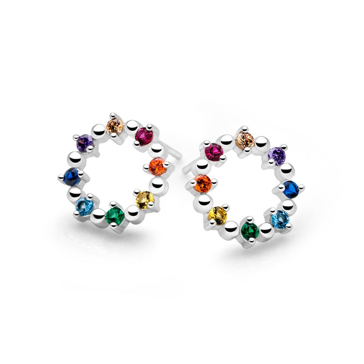 Magical Rainbow Halo Earrings (E56171)