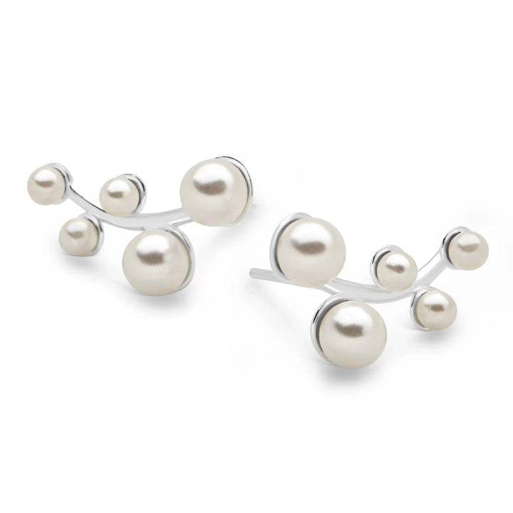 High Pearl Stud Earrings