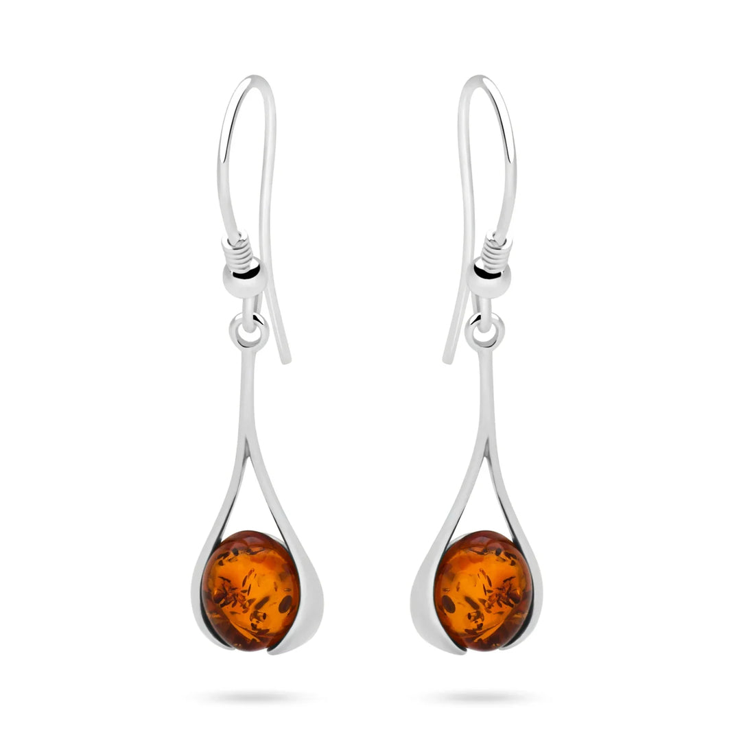 Fire Ball Amber Earrings (E58451)