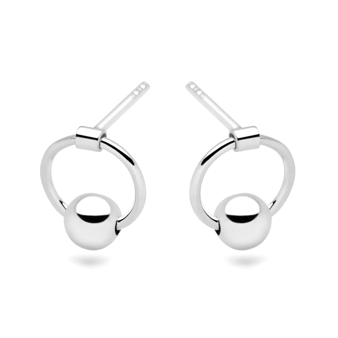 Silver Orbit Moon Studs (E58501)