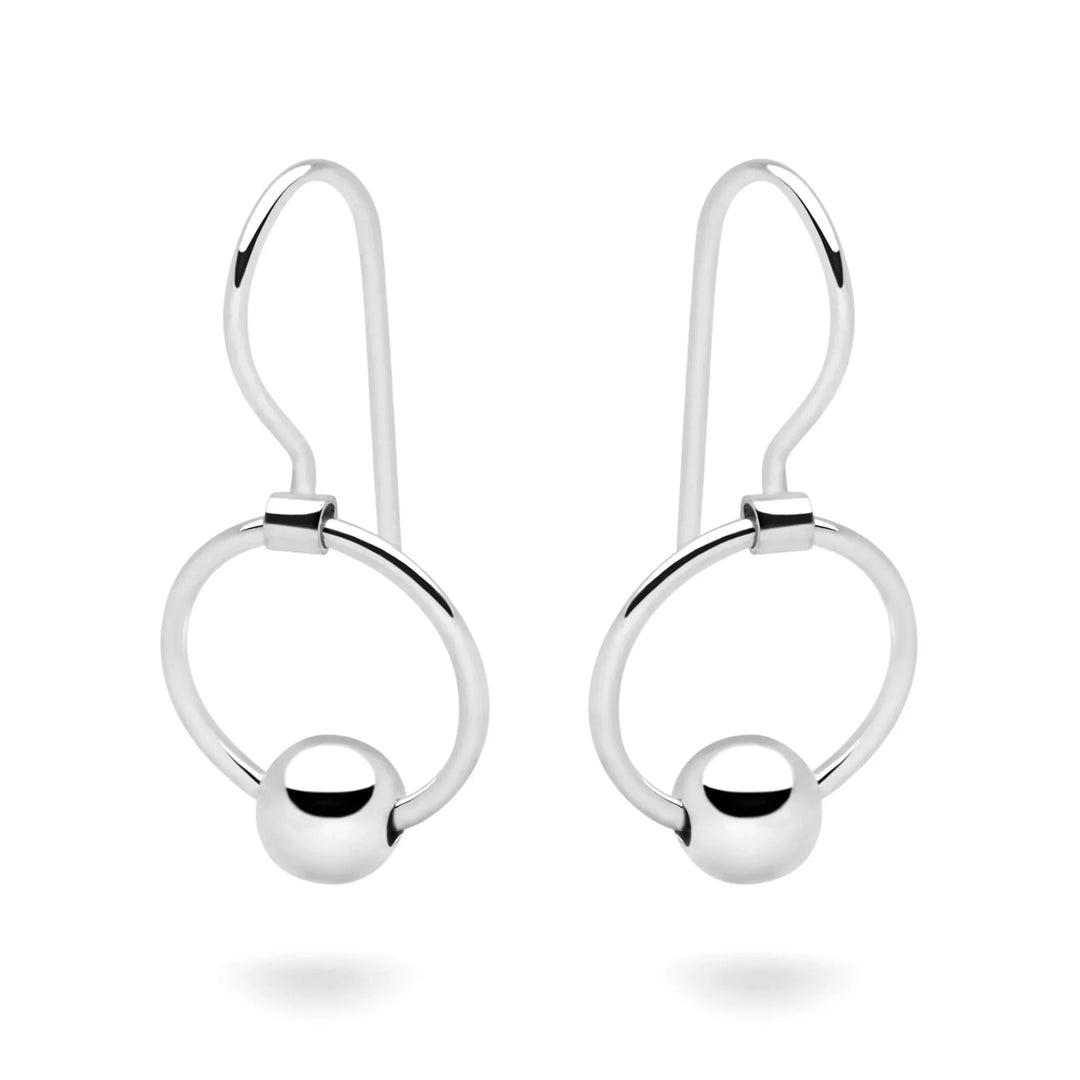 Silver Orbit Moon Earrings (E58511)