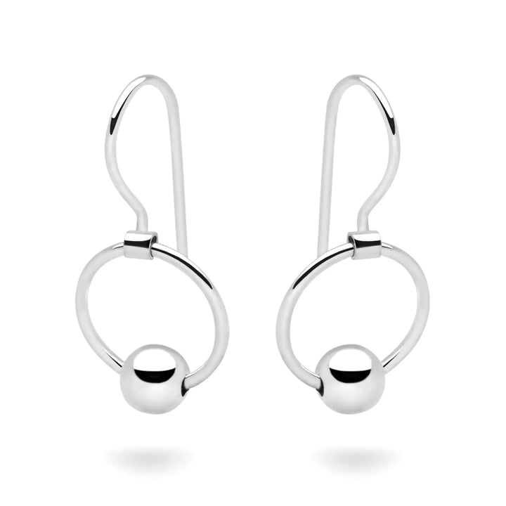 Silver Orbit Moon Earrings (E58511)