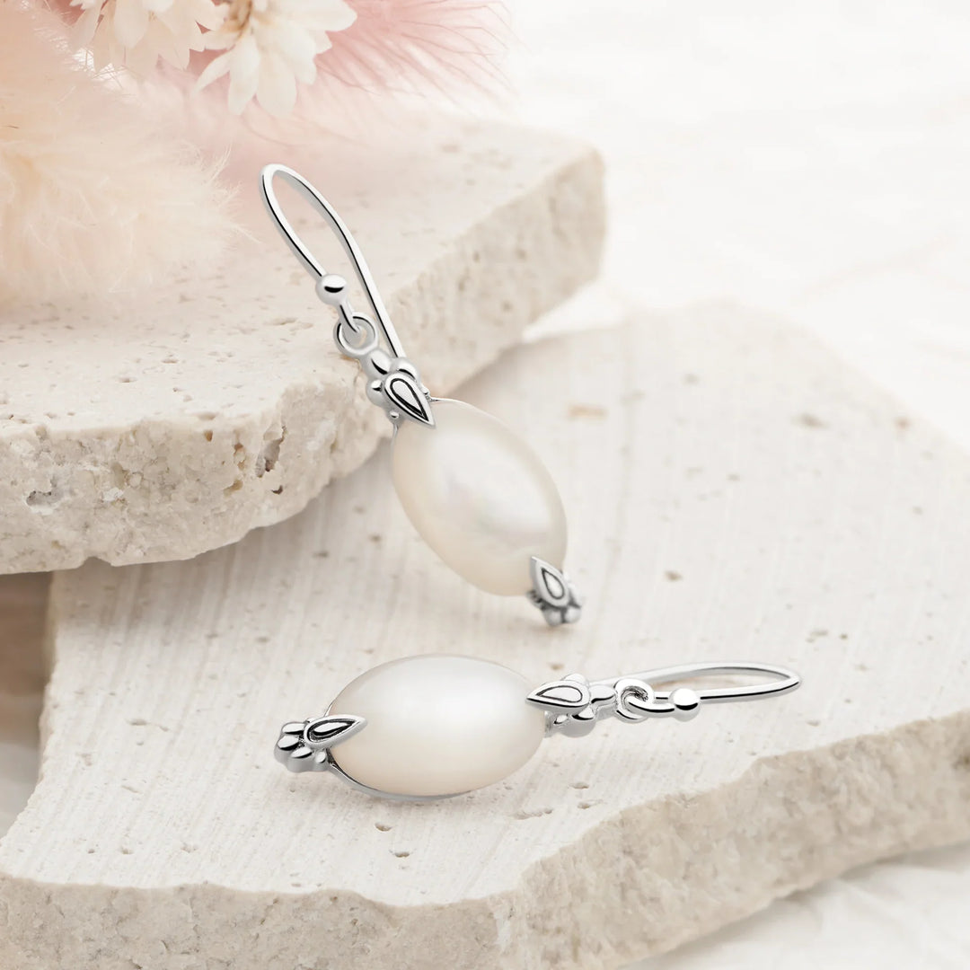 Snow Berry Pearl Shimmer Earrings