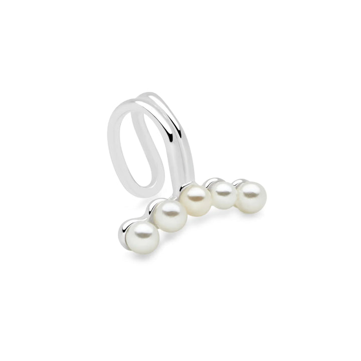 Pretty Pearl Silver Ear Cuff