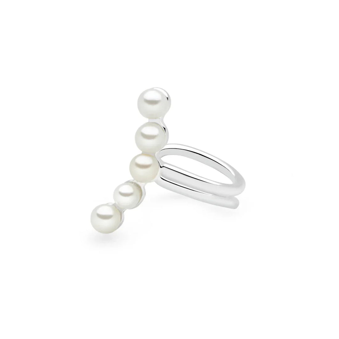 Pretty Pearl Silver Ear Cuff