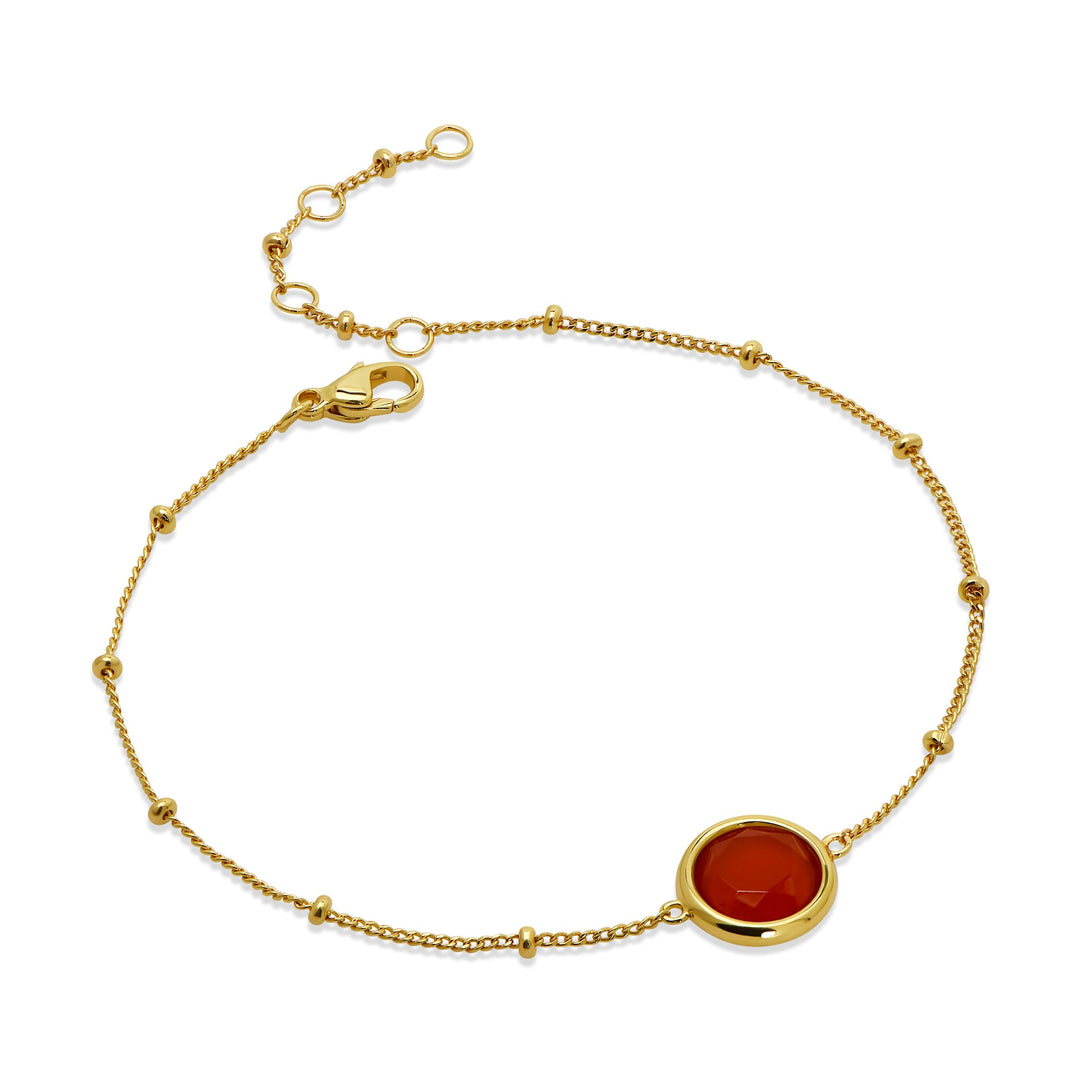 Round Red Agate Bracelet