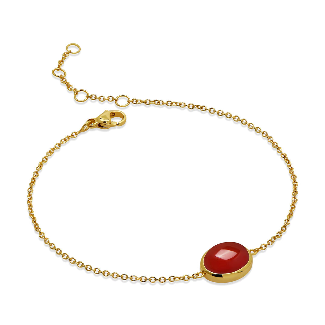 Oval Red Agate Bracelet
