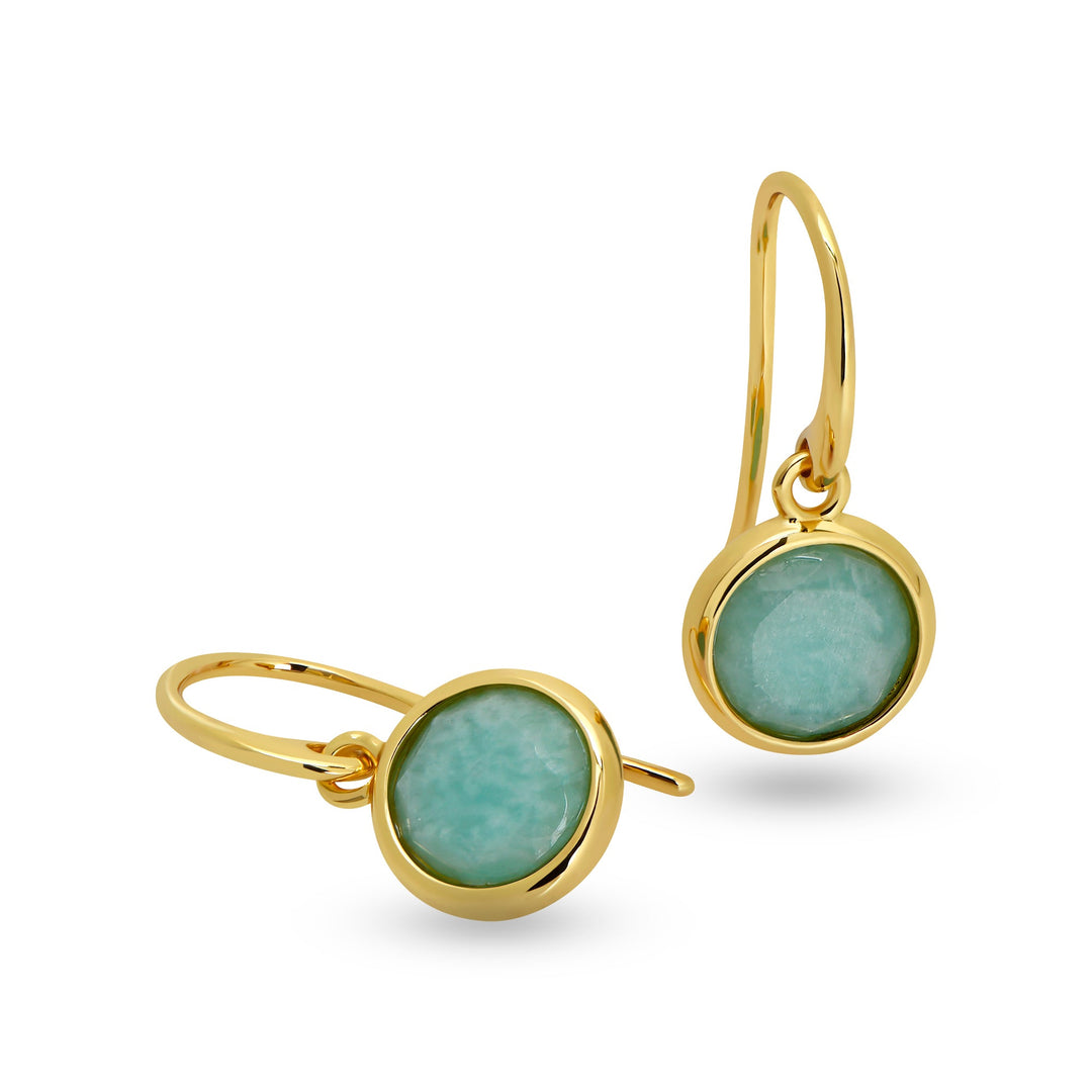 Round Amazonite Drop Earrings