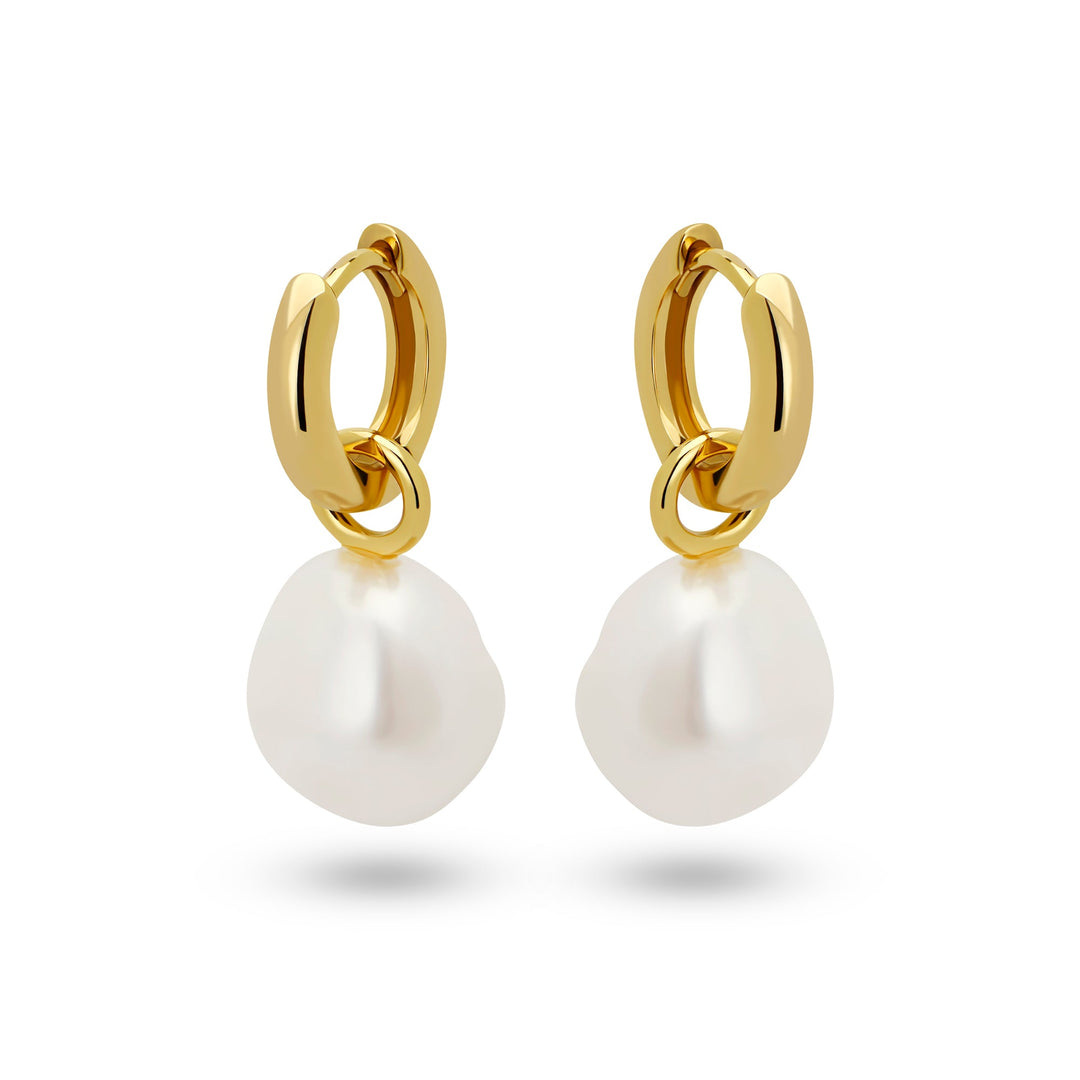 Baroque Pearl Petite Hoop Earrings