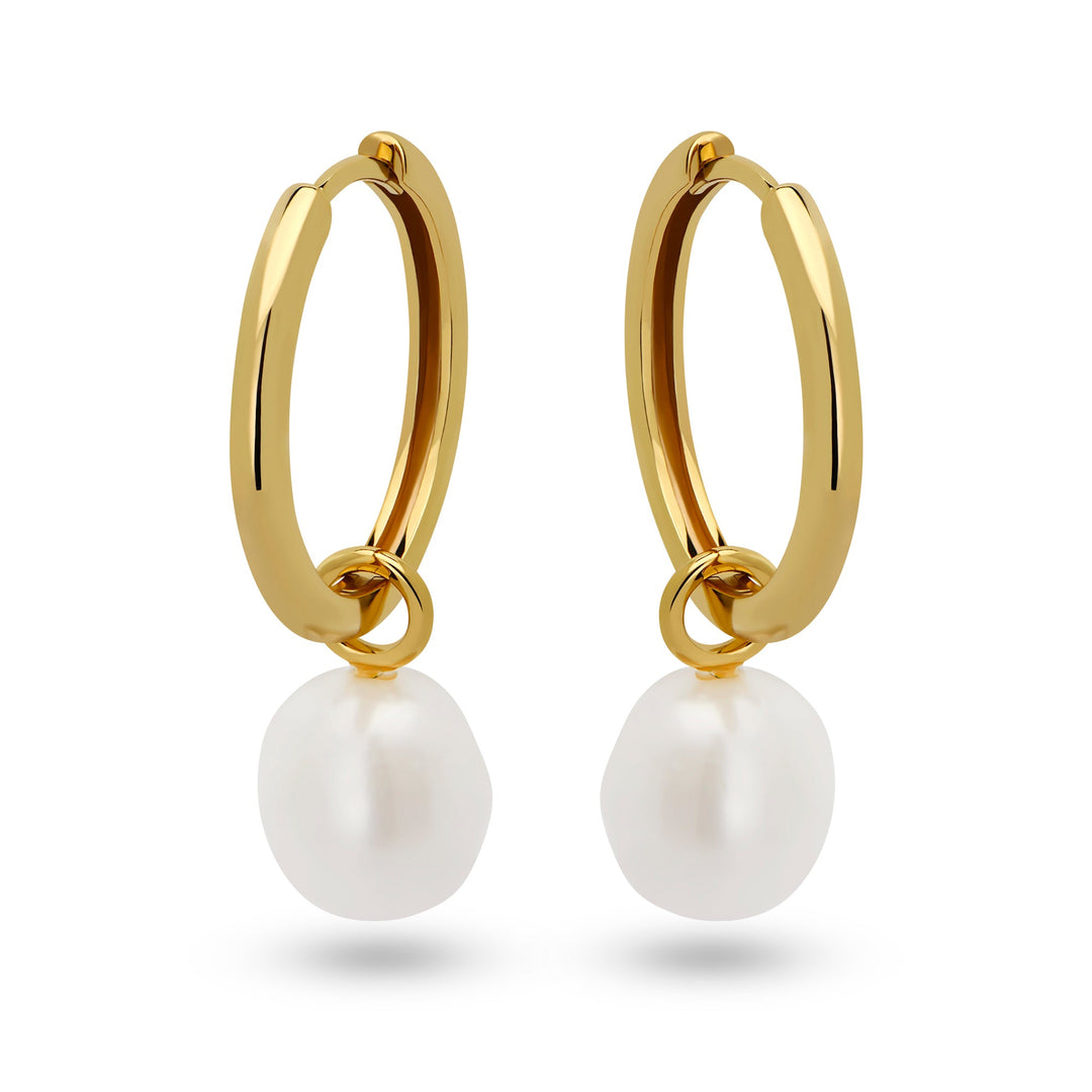 Baroque Pearl Hoop Earrings