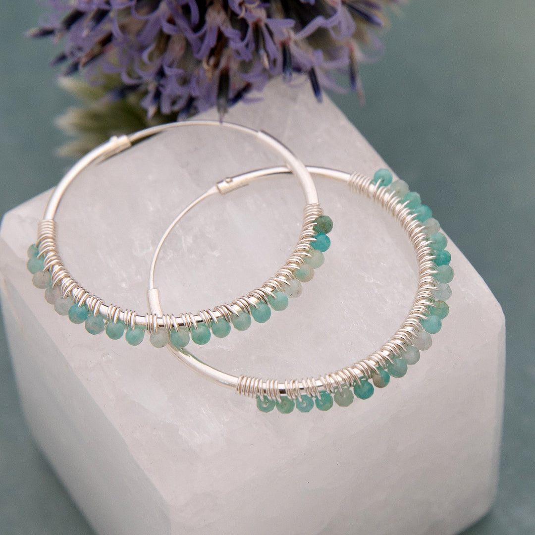 Amazonite Large Hoops (E43211)