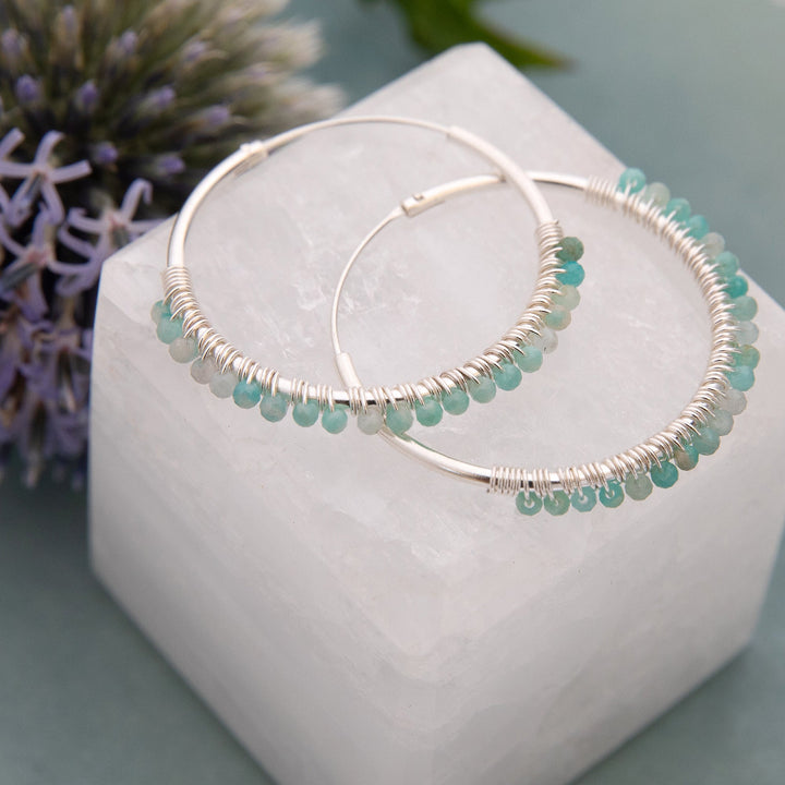 Amazonite Large Hoops (E43211)