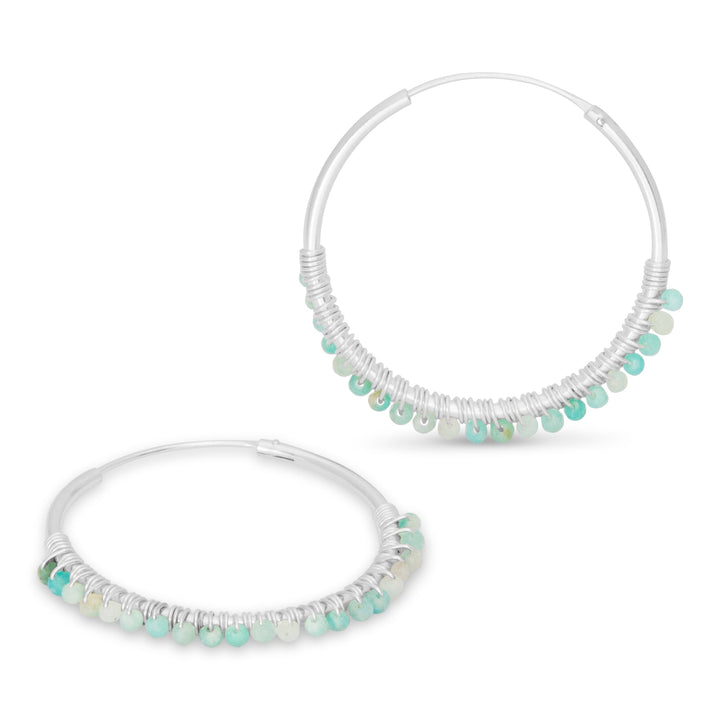 Amazonite Large Hoops (E43211)