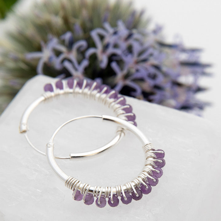 Amethyst Midi Hoops (E4521)