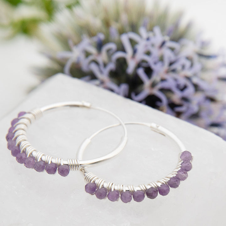 Amethyst Midi Hoops (E4521)