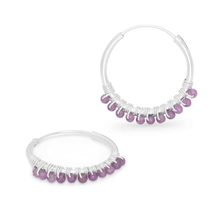 Amethyst Midi Hoops (E4521)