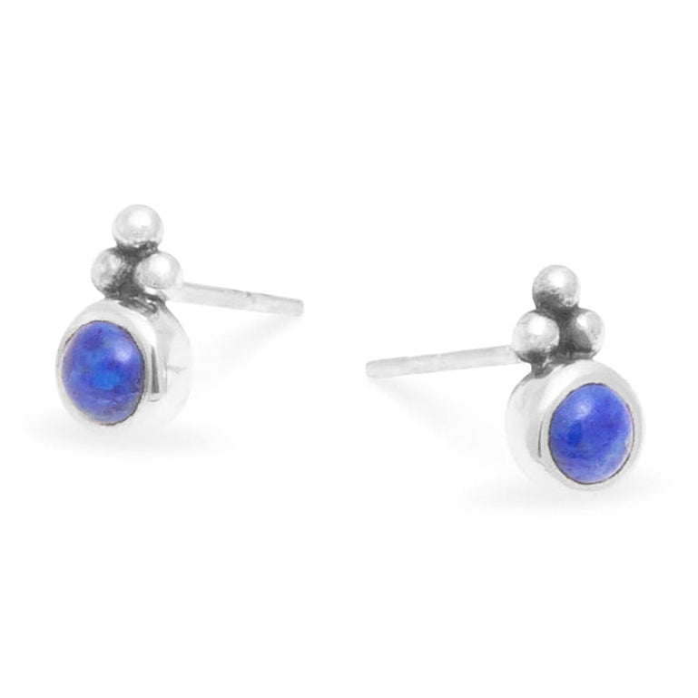 This beautiful pendant is hand crafted and combines glittering blue topaz and lapis lazuli. Matching stud earrings make this a must have set. All made in high quality 925 sterling silver