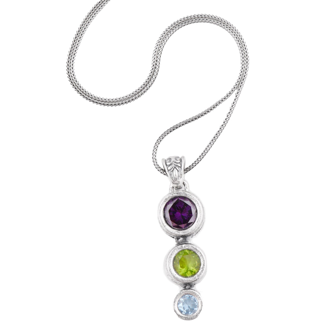 Tri-Colour Glass Pendant (P7781)