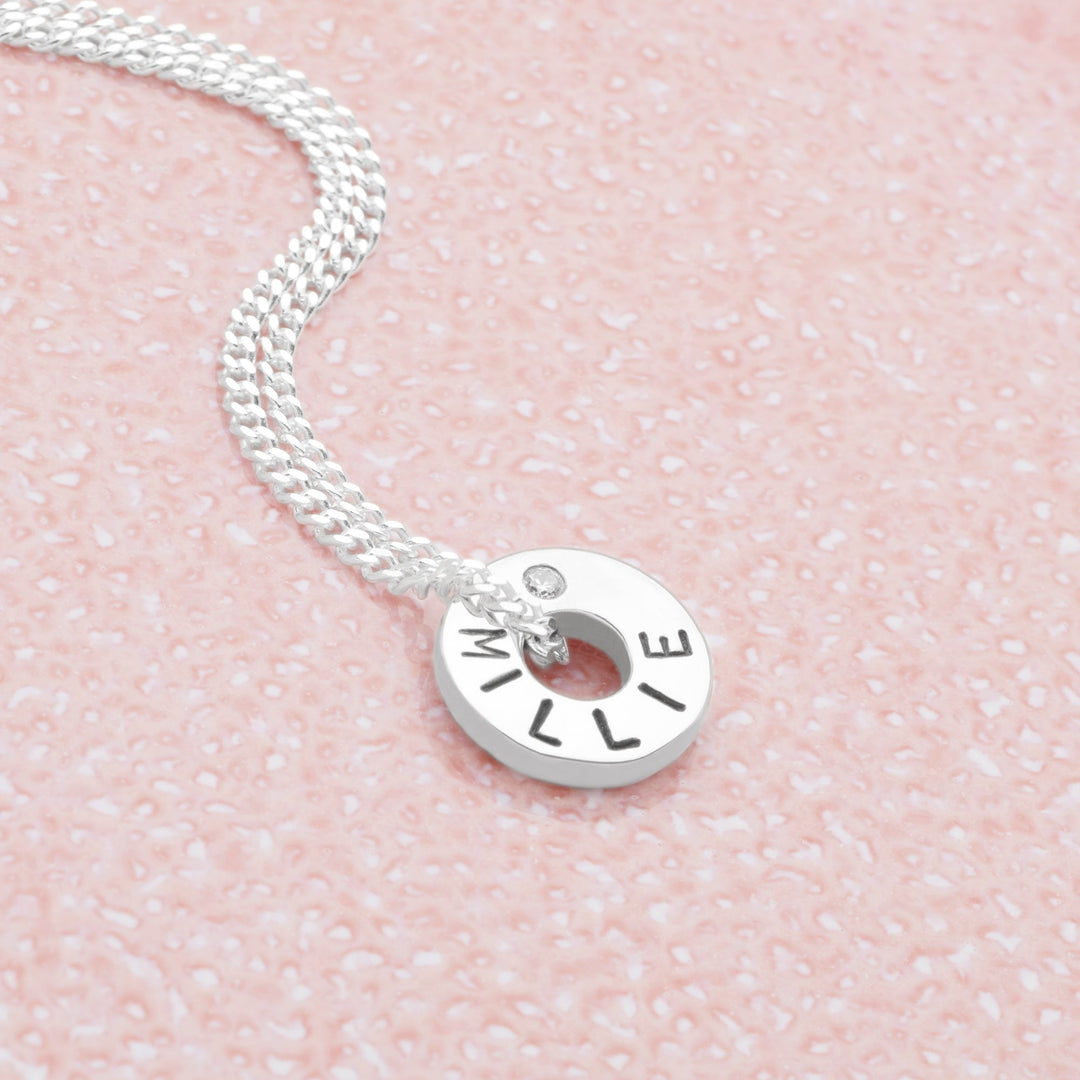 Personalised Midi CZ Pendant (P23041)