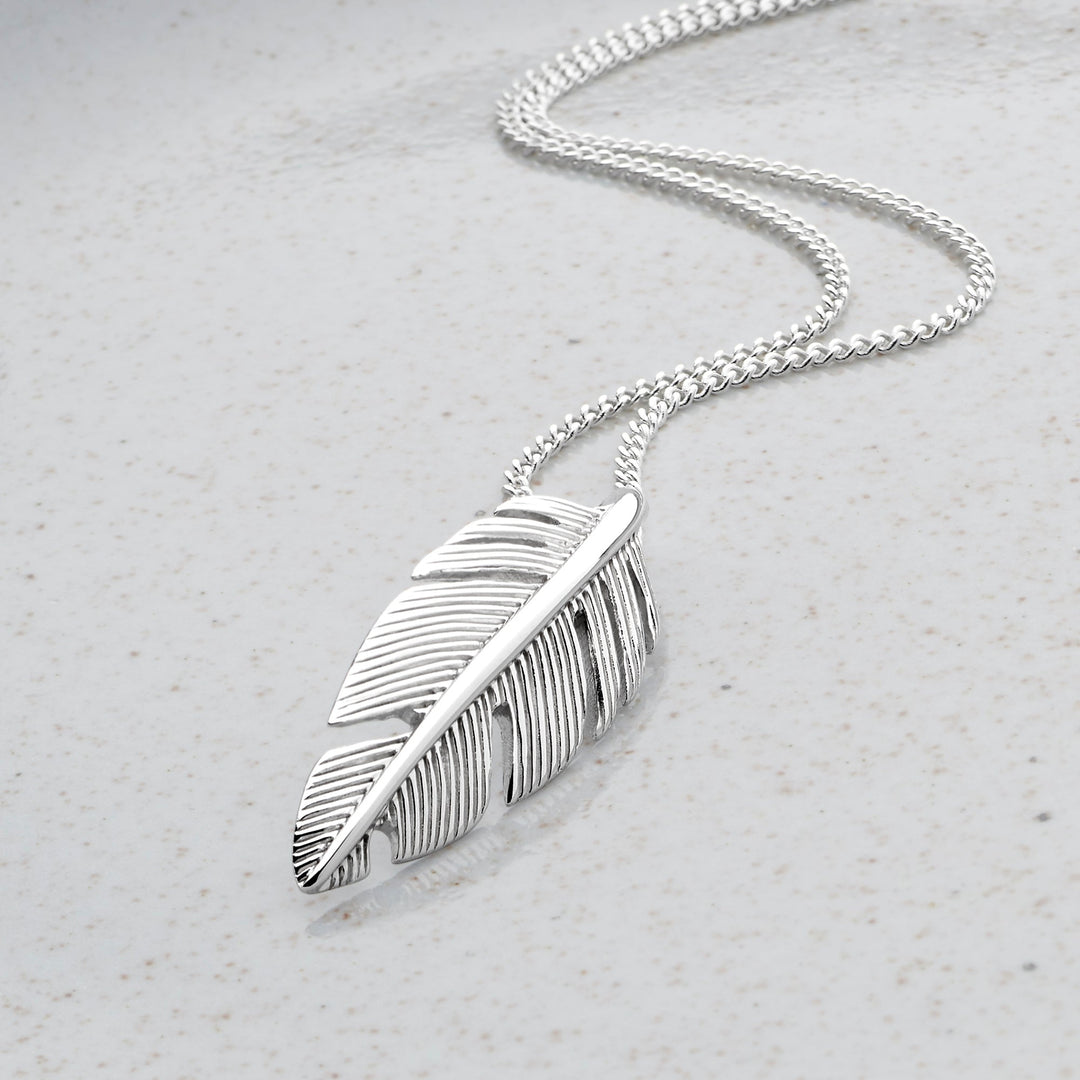 Spiritual Sky Feather Necklace (P26621)