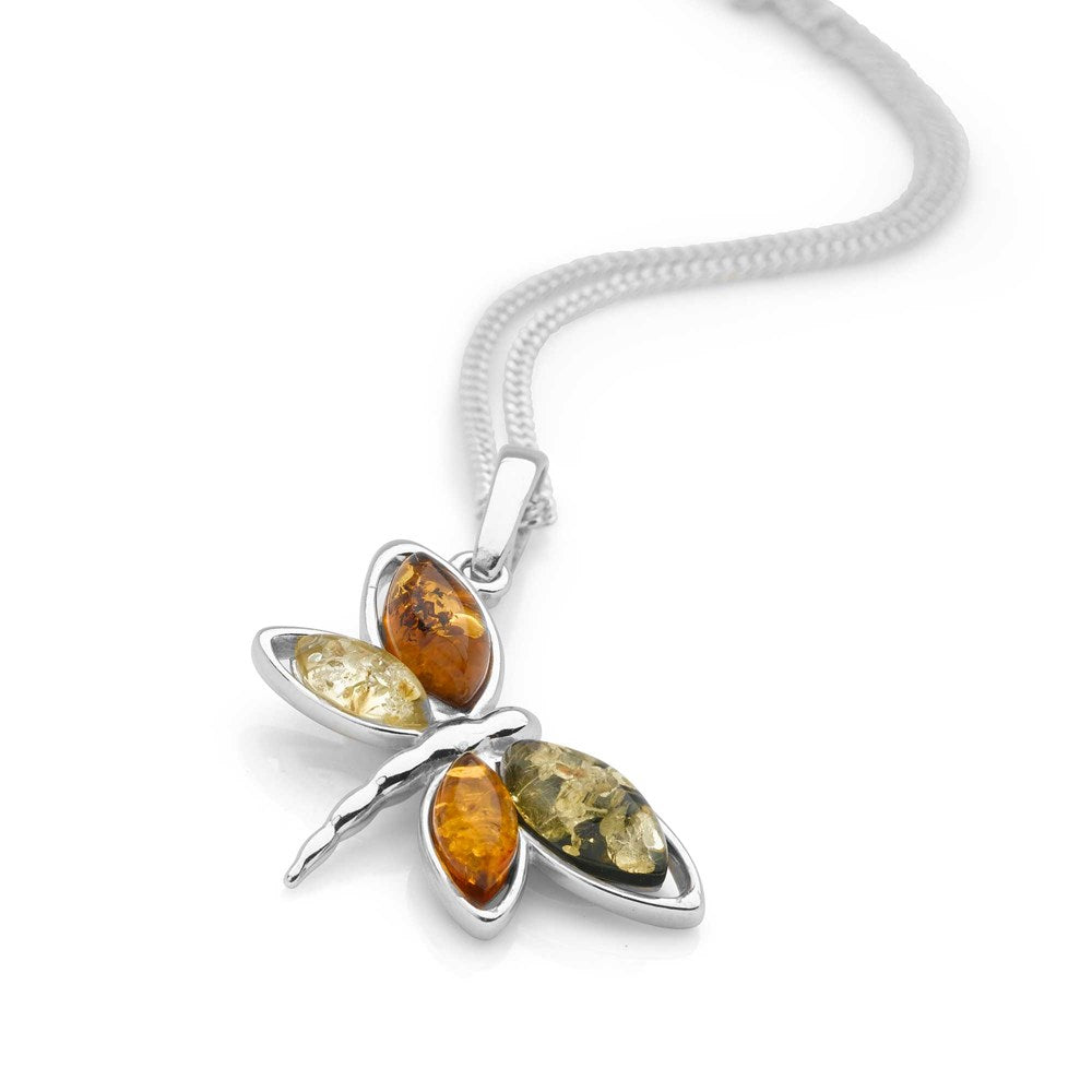 Dainty Dragonfly Amber Pendant (P27761)