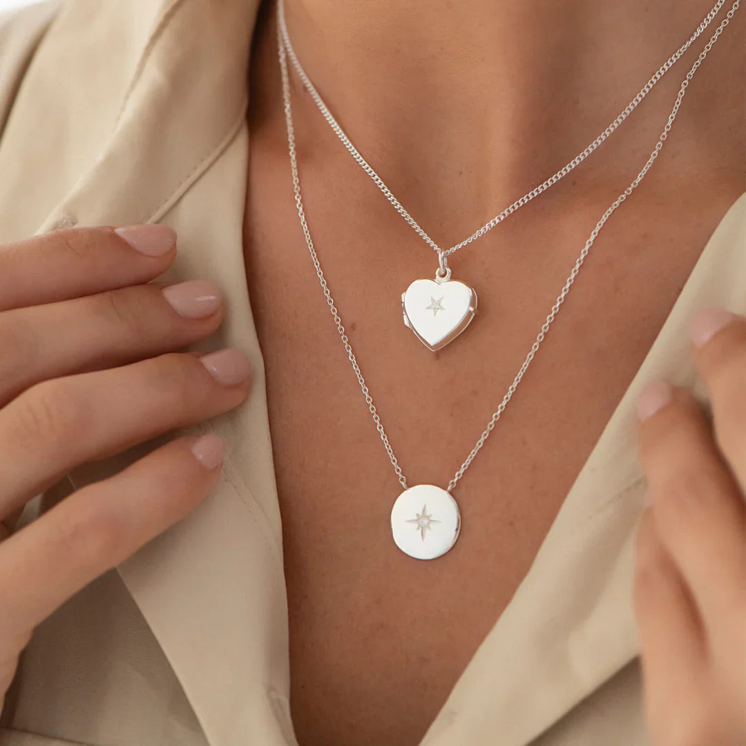 Silver Heart Locket Necklace