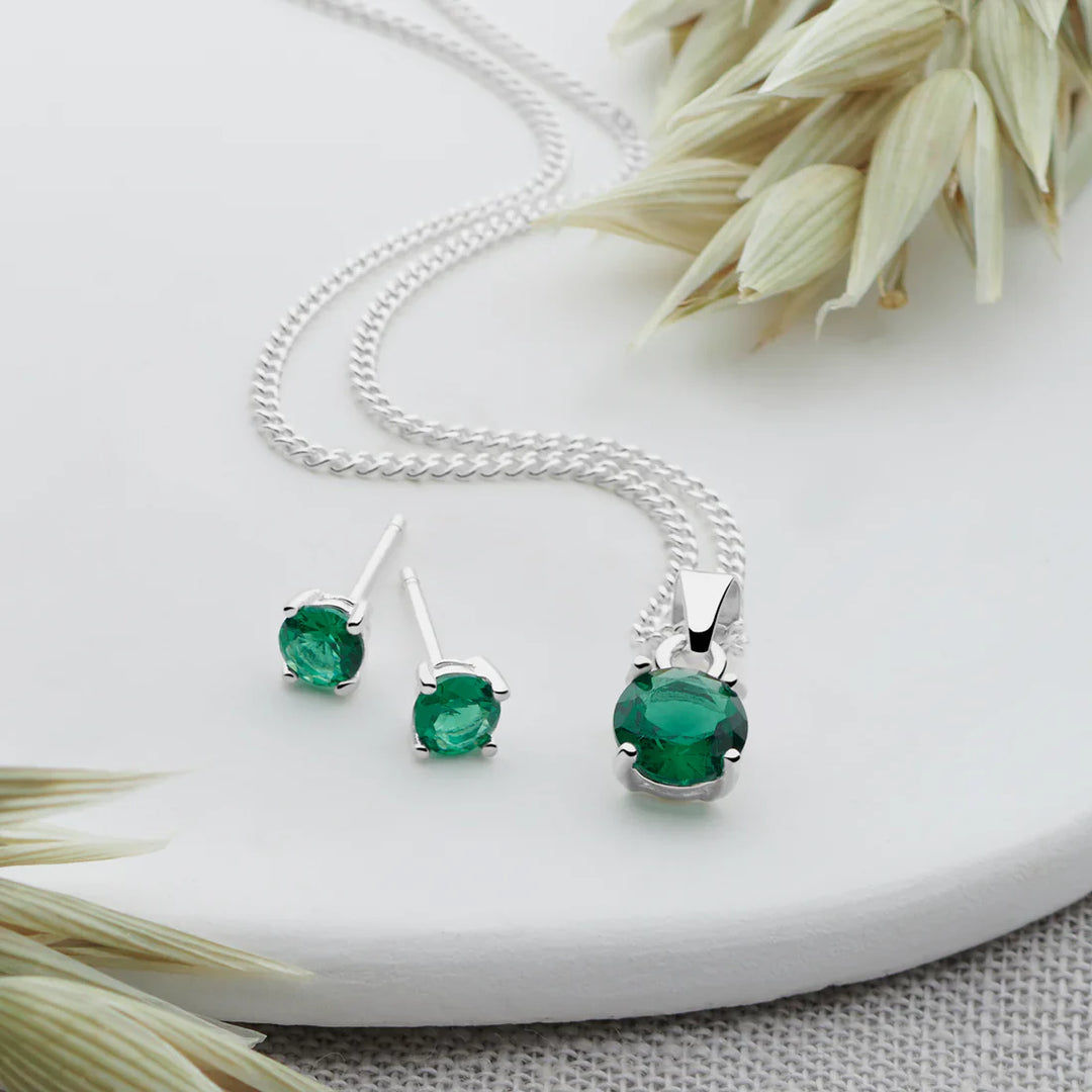 Emerald Green Solitaire Gift Set