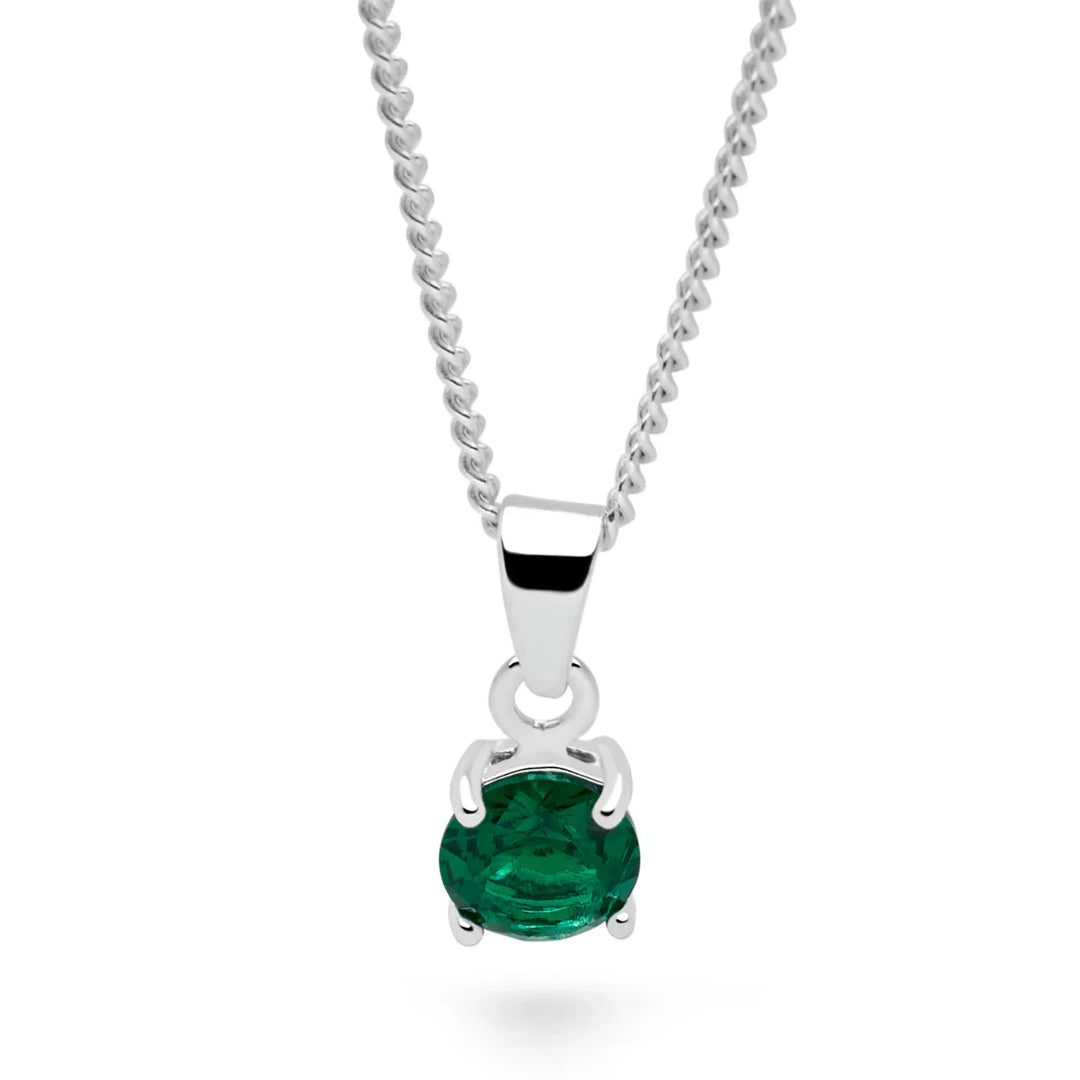 Emerald Green Solitaire Pendant