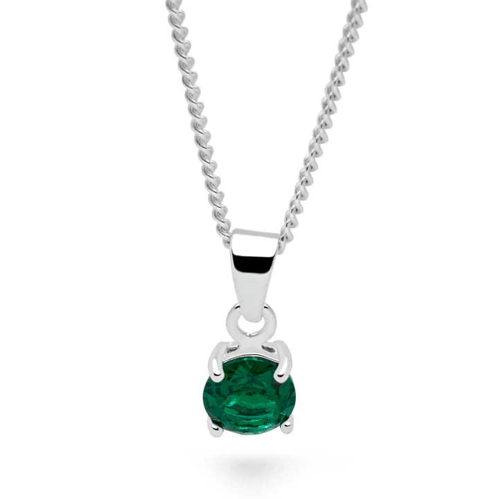 Emerald Green Solitaire Pendant