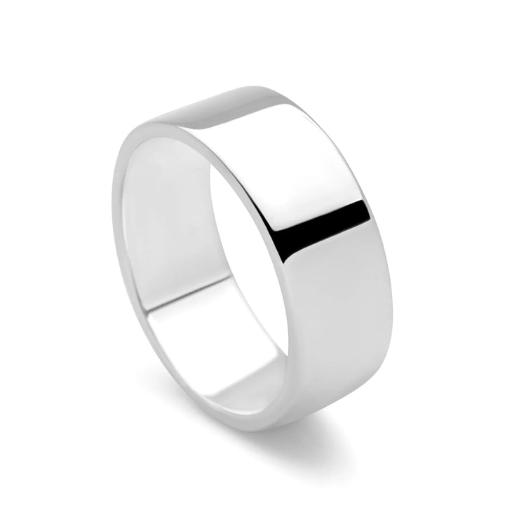 Flat Silver Band Ring 7mm
