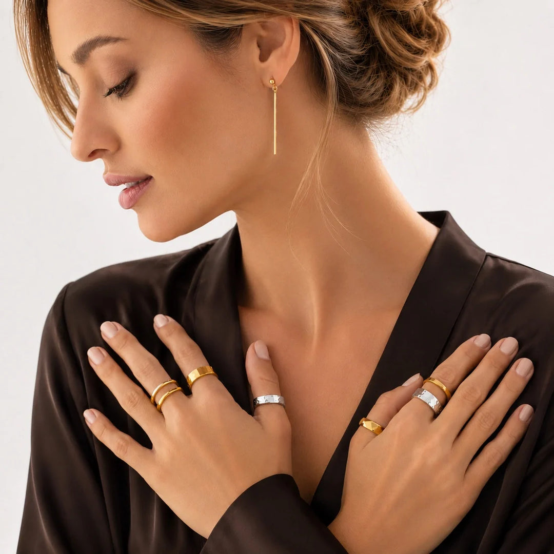 Flat Gold Band Ring - 3mm