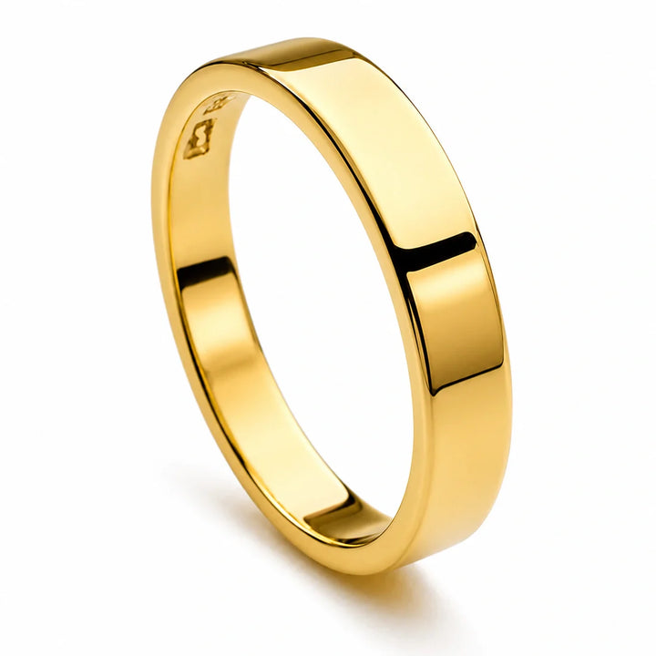 Flat Gold Band Ring - 3mm