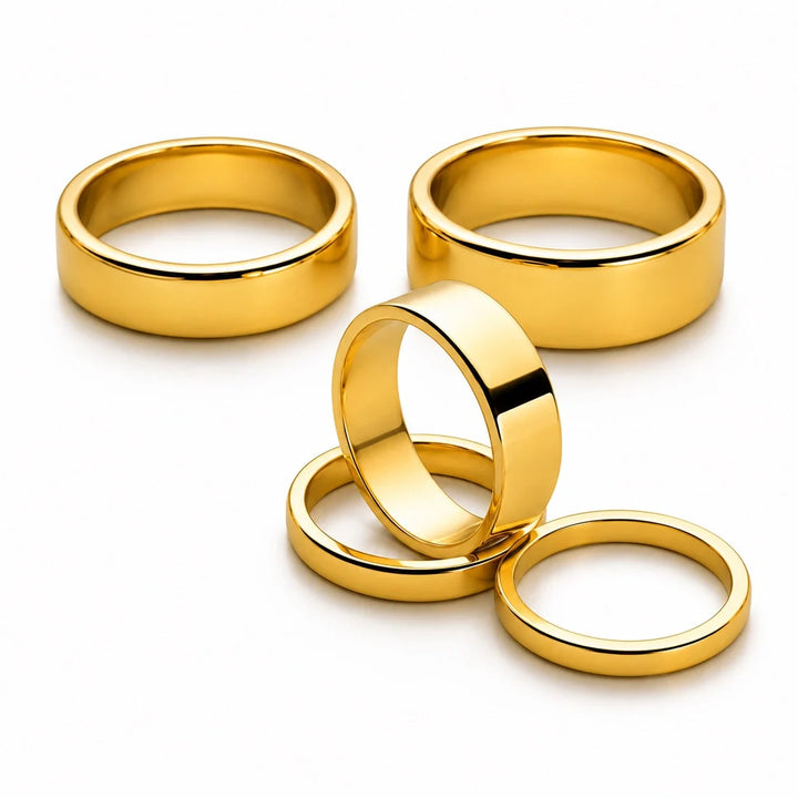 Flat Gold Band Ring - 4mm