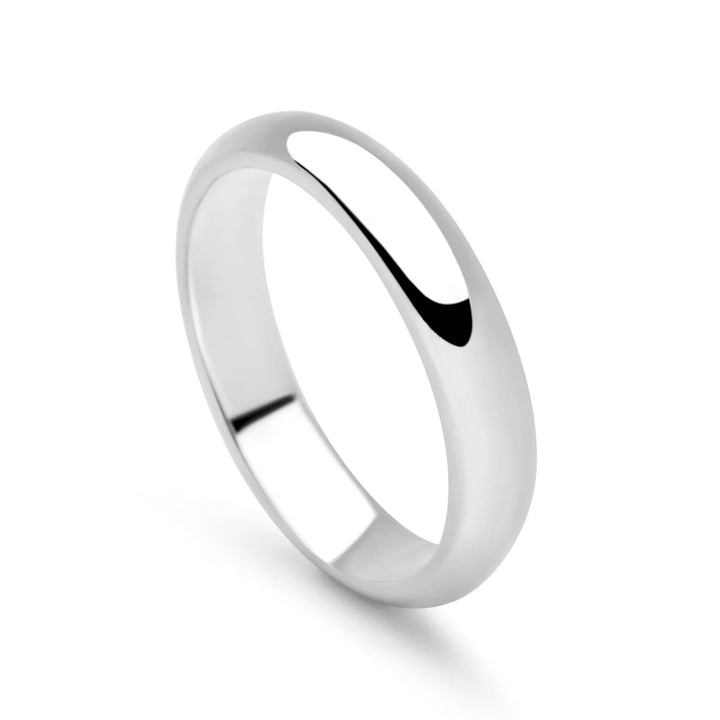 D-Shaped Silver Band Ring 4mm