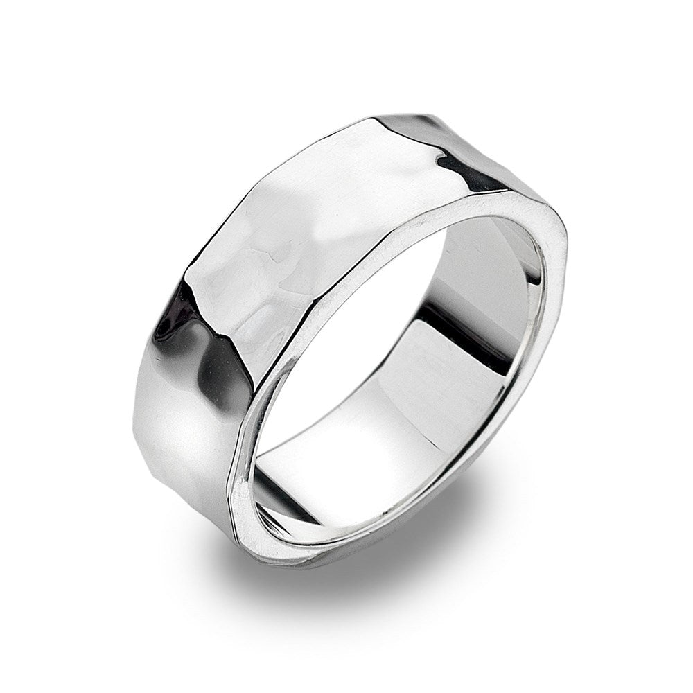 Personalised Message Ring - Hammered 7mm (R18317)