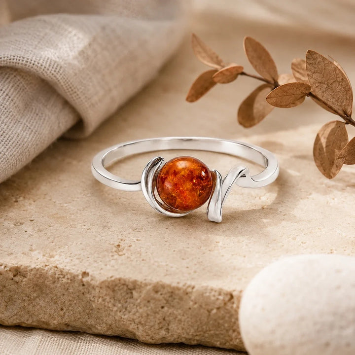Sphere Amber Ring