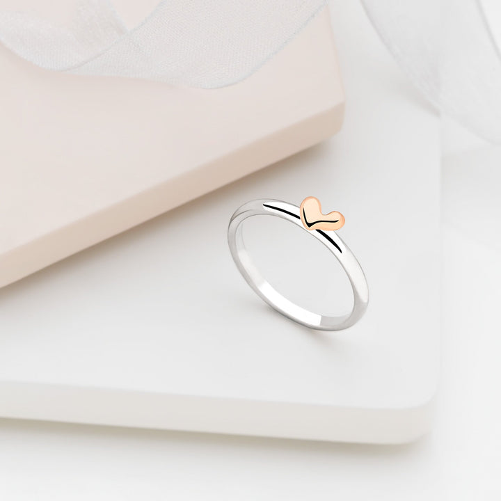 Rosy Heart Stacking Ring (R14091)