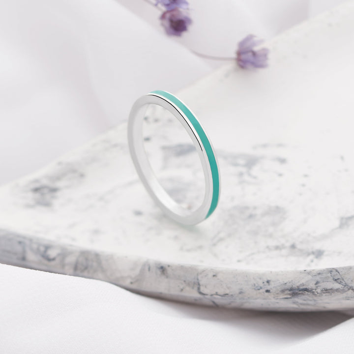 Enamel Stack Ring - Turquoise Blue (R17151)