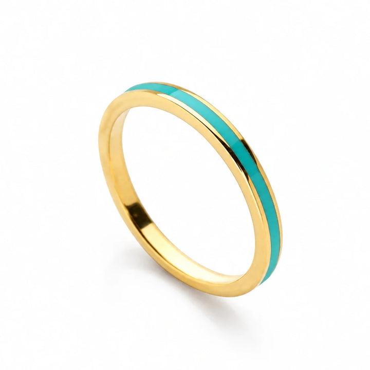 Turquoise Gold Stacking Ring
