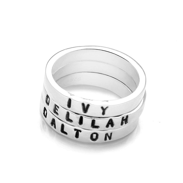 Personalised Flat Silver Band Ring 3mm (R20671)