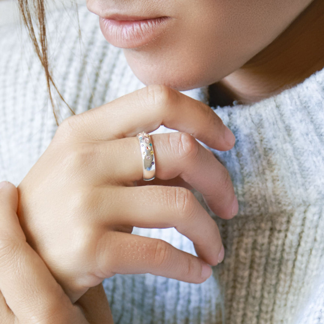 Rainbow Pop Silver Ring (R20771)