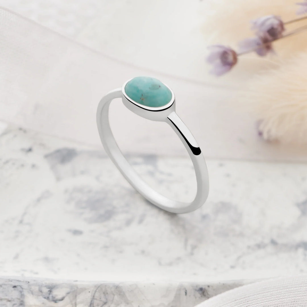 Amazonite Silver Ring
