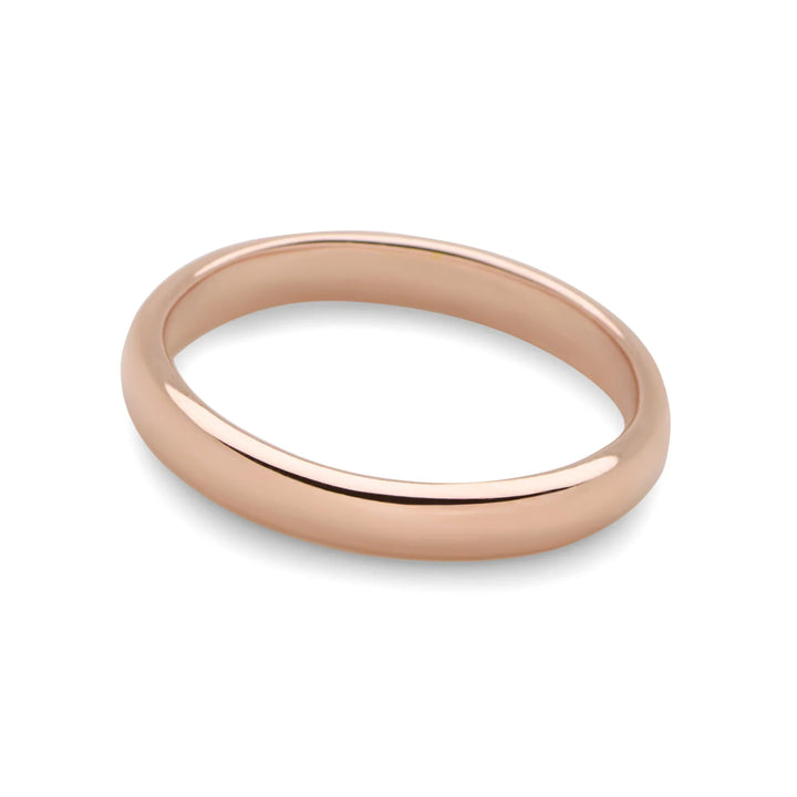 Rose Gold Plated - D Shape Band Ring 3mm