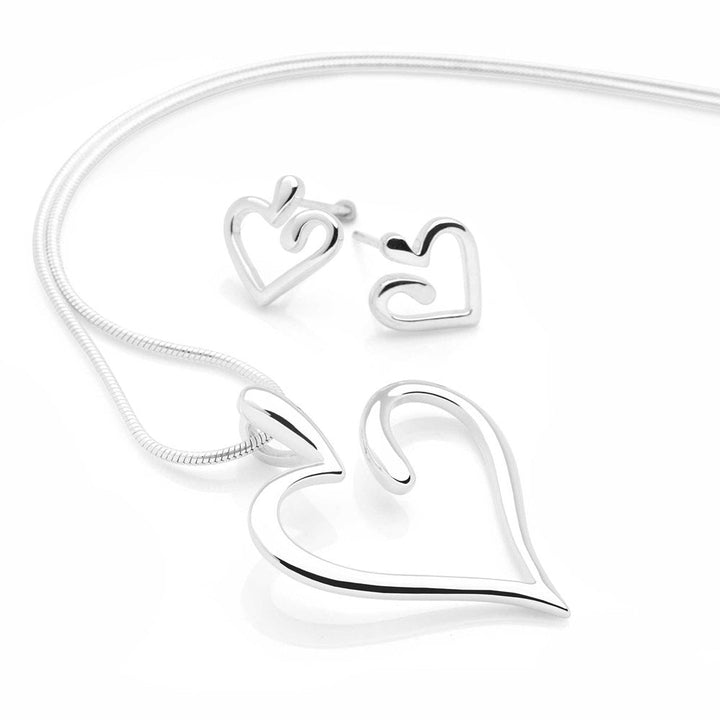 Love Heart Swirl Silver Set (SET4651)