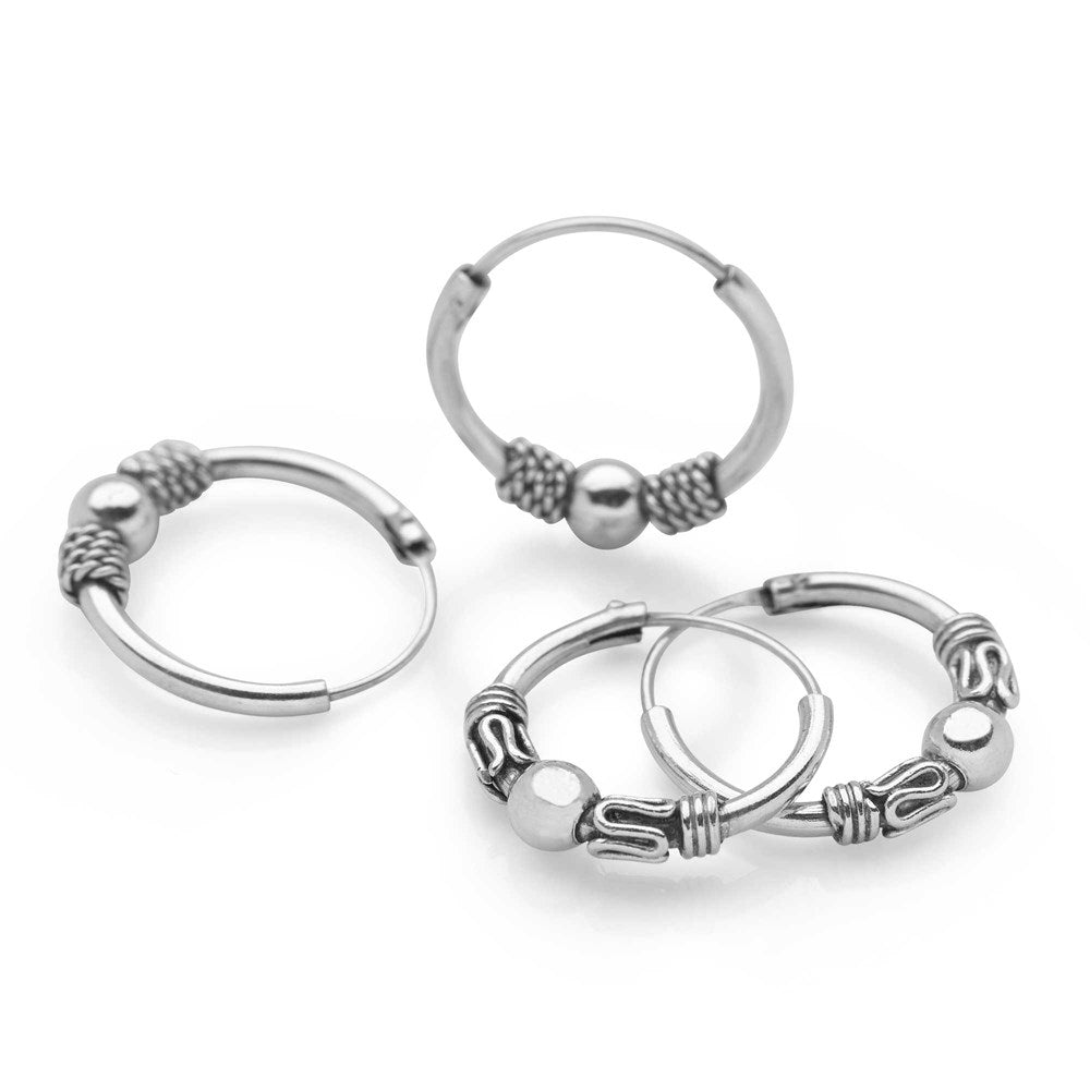 Karma Silver Hoop Set (SET7951)